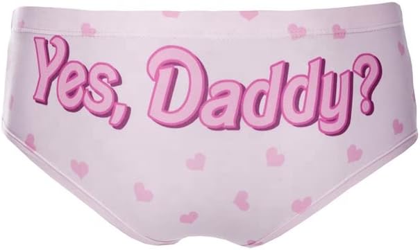 Yes Daddy? Panties, Comfortable Pink Panties for Men and Women, Pink With Hearts Pattern.