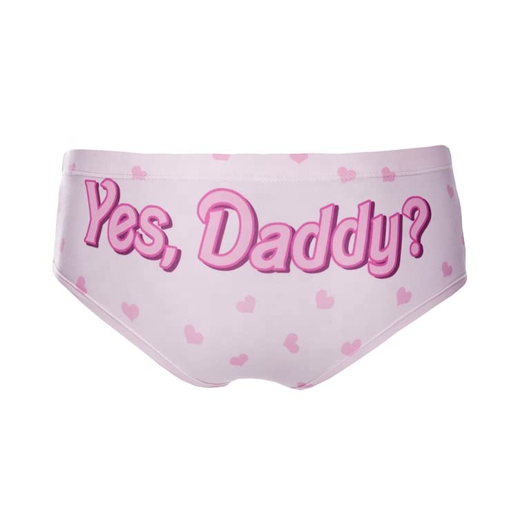 Yes Daddy? Panties, Comfortable Pink Panties for Men and Women, Pink With Hearts Pattern.