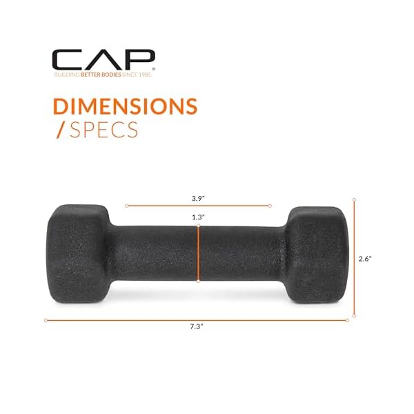 CAP Barbell Neoprene Dumbbell Weights Pairs & Sets | Black - Image 4