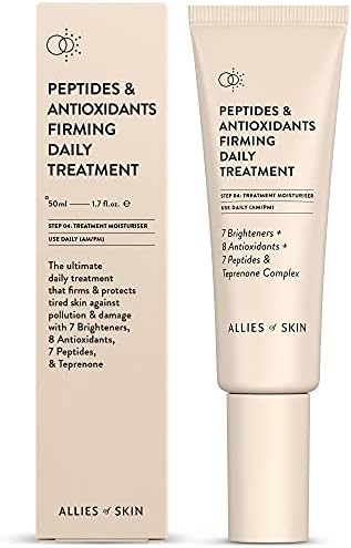 Allies of Skin Peptides & Antioxidants Firming Daily Treatment. Moisturizer Face Cream. Hyaluronic Acid, Vitamin C, Niacinamide, Ceramides. Protects & Repairs 1.7 oz / 50 ml