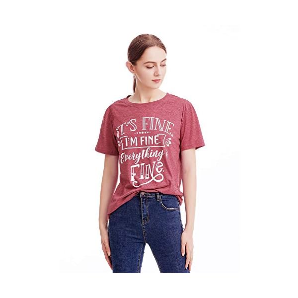 TTwenties-Women-T-ShirtIts-Fine-Im-Fine-Everything-is-Fine-Inspirational-Letter-Printed-Tees-Short-Sleeve-Casual-Shirt-Tops T&Twenties Women T Shirt,Its Fine Im Fine Everything is Fine Inspirational Letter Printed Tees Short Sleeve Casual Shirt Tops