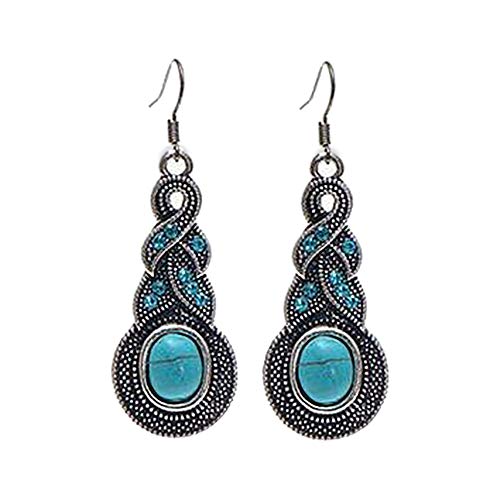 Doitsa 1 Paire Femmes Boucles d'oreilles Turquoise Vintage Bleu Pendantes