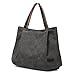 ZhmThs Canvas Tote Bags For Women, Shoulder Bag Casual Big Shopping Bags Handbag Work Travel Bags For Women Girls Ladies - Grey