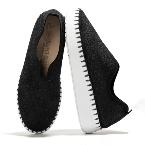 Image of Project Cloud Platform Sneakers for Women - Leather Insole Loafers for Women with Memory Foam - Casual Slip On Womens Loafers with Flexible Outsole (Aster)