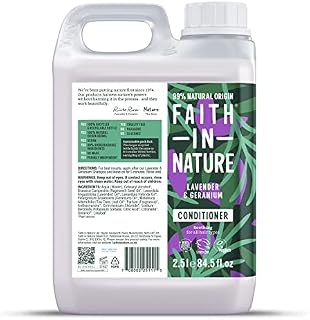 Faith In Nature Natural Lavender & Geranium Conditioner, Nourishing, Vegan & Cruelty Free, No SLS or Parabens, For Normal to Dry Hair, 2.5L