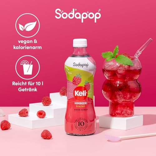 Sodapop Sirup Keli Himbeer, 500ml, für bis zu 10 Liter Fertiggetränk, kalorienarm, fruchtig 2