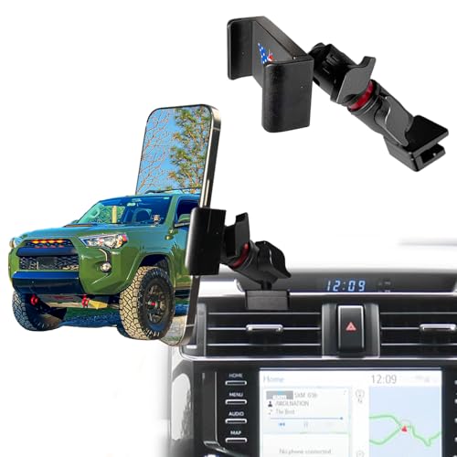 4Runner Vent Phone Mount for Toyota 4Runner 2010-2020 2021 2022 2023 2024 Accessories | Aluminum Telescopic Air Vent Phone Holder | Thick Case Friendly Car Mount for iPhone 15/16 Pro Max Galaxy S24