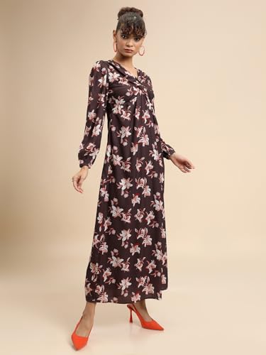 Image of Tokyo Talkies Women's Long Sleeves V-Neck Printed Dresses | Stylish Dresses | Casual Dresses