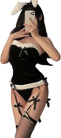 ZYTC Sexy konijnenkostuum voor dames, kawaii-lingerie, fluwelen