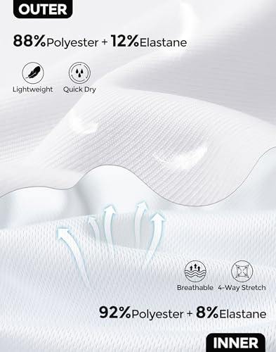 M MOTEEPI Skorts for Woman with Pockets 16\" Golf Athletic Skirts Scalloped Hem Tennis Skirt Tummy Control Women\'s Skort Dressy Casual White M - Thumbnail 4