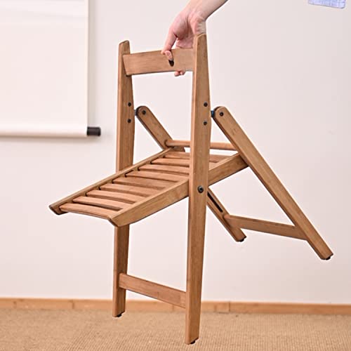 JIKUGO Folding Chair Bamboo Chairs,for Outdoor, Dining Room, Living Room Bedroom, Office