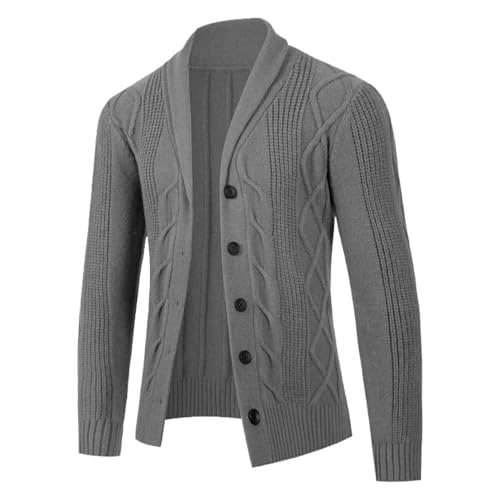 Cardigan tricoté homme chaud col revers gilet homme hiver décontracté couleur unie