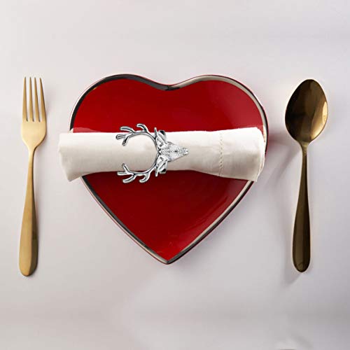 Amosfun 4 Stück Silber Hirsch Serviettenringe Weihnachtsserviettenringe Halter Serviettenringe für Weihnachten… - Image 8