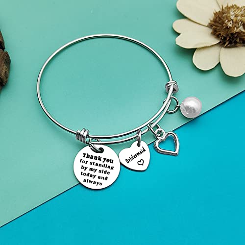 Bridesmaid Gifts From Bride Bridesmaid Adjustable Bracelet Maid of Honor Bangle Wedding Gift for Best Friends Sister Thank You Gift Bridesmaids Gifts Matron of Honor Jewelry Bridesmaid Proposal Gift2