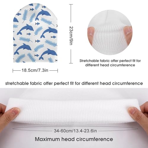 Cute Animal of Dolphin Pattern Kids Beanie Hat for for Girls Boys Children Cap Winter Knitted Chemo Cancer Headwear Accessories Gifts Decoration Black2