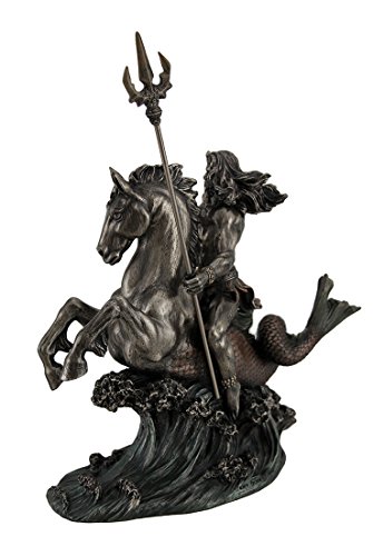 Estatua Poseidón Dios Griego del Mar de Metal miniatura 2