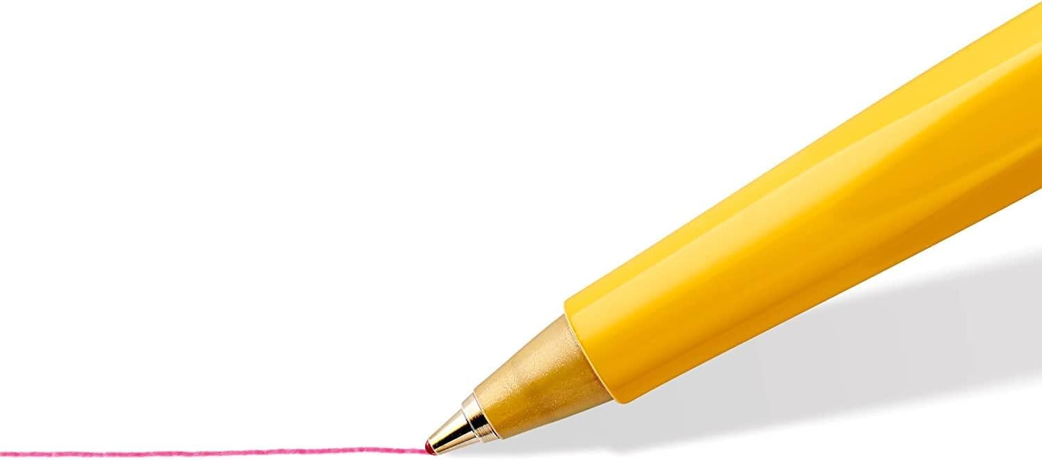 STAEDTLER Fine 0.3mm 430 F Stick Ballpoint Pens Writing Pen Smooth - Red Ink (12) - Image 3