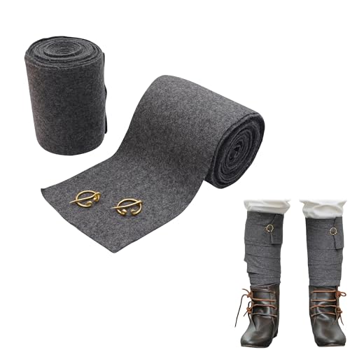 Piernas medievales estilo vikingo para cubrir calzado moderno en cosplay y LARP con peroné
