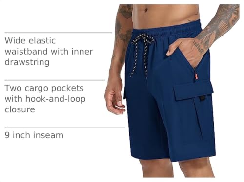Image of Men's Cargo Shorts Quick Dry Lightweight Stretch Hiking Shorts for Men with 5 Pockets No Lining