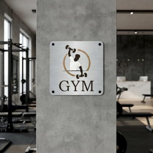 Image of Gym ZOUPLE Sign, 6 inchx6 inch, Dual Mount, JSL Brand Steel Laser Print