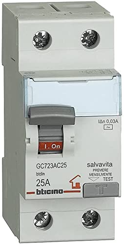 Bticino Interruttore differenziale salvavita BTDIN GC723AC25, 2 moduli