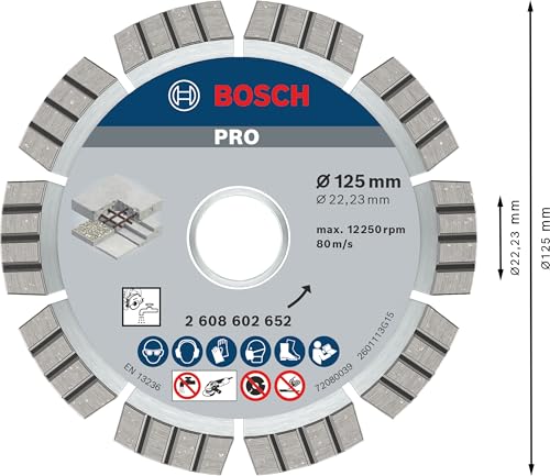 Bosch 1x PRO Concrete Diamanttrennscheibe, 125 x 22,23 mm – Ansicht 3