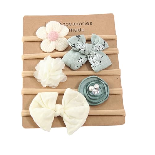 Image of Anzailala Baby Hair Band 5 Pcs Hairband For Baby Girl Flower Hairband For New Born Baby Girl 0-6 Months, Multicolor