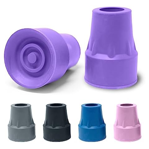 Steel-Reinforced 7/8" Crutch Tips - 1 Pair (Purple) Cover