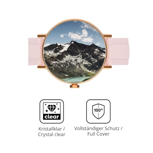 dipos I 2x Protector de Pantalla compatible con Yoever Smartwatch 1.27 Zoll - cobertura 100% para pantalla I 3D Full Cover láminas protectoras - imagen 5