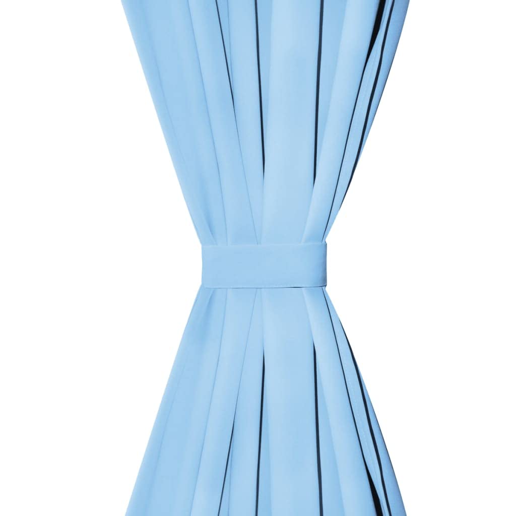Lot de 2 rideaux occultants avec œillets en métal - 135 x 175 cm - Turquoise - Polyester microsatin - Protection solaire - Décoration de fenêtre pour salon, chambre à coucher - Facile à