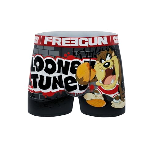 FREEGUN | Calzoncillos bóxer para Hombre | Diseño Looney Tunes Divertido y Colorido | Ajuste cómodo y elástico | Tejido Transpirable (FR/ES, Letras, L, Regular, Regular, Looney Tunes)