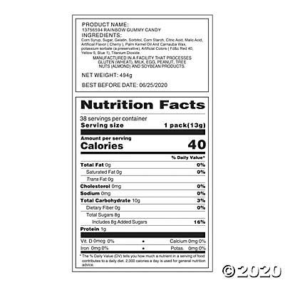 Miniatura 2 de Caramelos de gomitas arcoíris (38 gomitas envueltas individualmente) Comestibles para fiestas