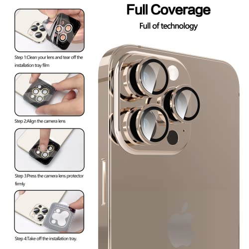 Image of YWXTW [Upgraded Camera Lens Protector for iPhone 13 Pro Max 6.7 Inch /iPhone 13 Pro 6.1 Inch, [Keep Original Camera] [Installation Frame] Tempered Glass Camera Lens Cover, 1 Set