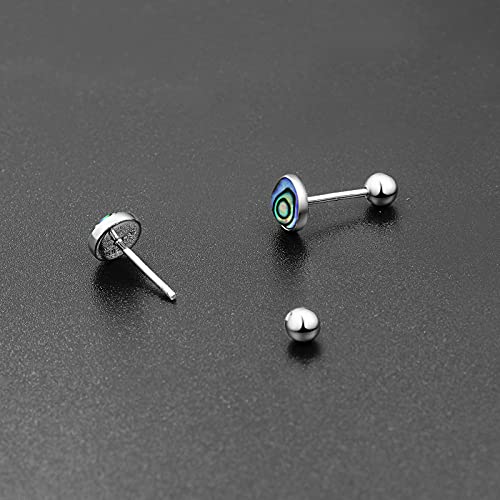 TANGPOET 5MM Tiny Screw Twist Back Stud Earrings for Women 925 Sterling Silver Round Circle Hypoallergenic Earring for Sensitive Ears Gemstone Jewelry Gift for Her3