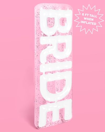 xo, Fetti Clear Bride Pool Float, Multicolor Confetti - 6 Ft. | Bachelorette Party Decorations, Beach Bridal Shower Supplies, Cute Bridal Decor