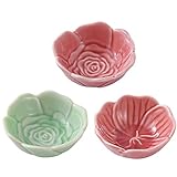 HDBCYUAZ dipschalen 3 Pack 4 oz Sauce Teller Kleine Dip-Schalen Set Mini-Gewürz Teller Rose Form...