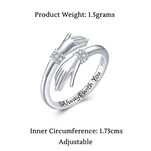 Adjustable Crystal Toned Silver Ring for Valentine