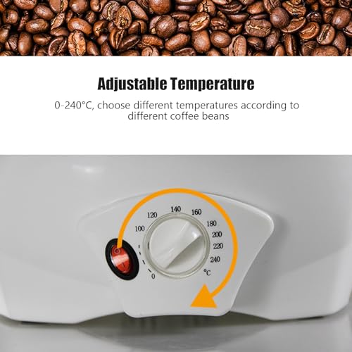 TRAGLO Máquina elétrica de torrar café, 1200 W, doméstica, 800g, torrador de grãos de café, 0-240 ℃, ajuste de temperatura para uso doméstico em cafeterias, 110 V - Imagem 4