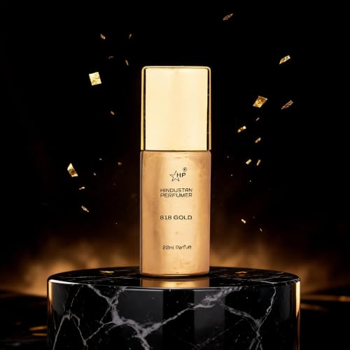 Image of HP 818 Gold Eau De Parfum, 20ml, Floral Aldehyde Fragrance with Mandarin and Bergamot, Unisex Perfume