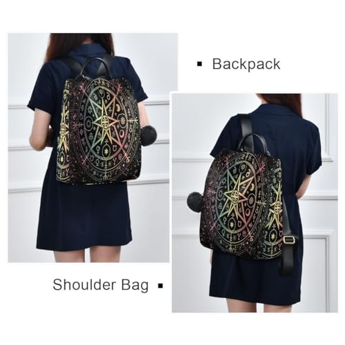 Image of ALAZA Mandala Zodiac Wheel Of The Year Astrological Signs Outdoor Backpack Bags for Woman Ladies