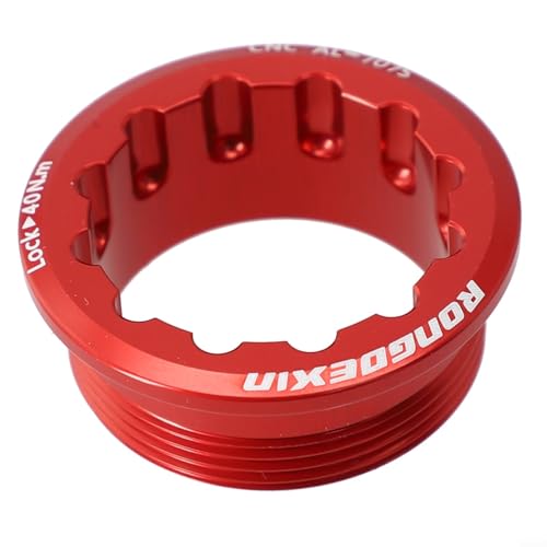 Aluminum Alloy 12-Speed Freewheel Lock Cover for Series for Bike Hub Body – for CNC Machined, 26mm Thread, Compatible with M6100/M7100/8100(Red)