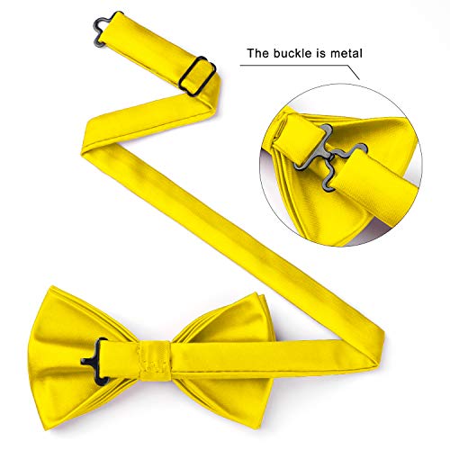 Image of HISDERN Bow Ties for Men Pretied Bowties Classic Formal Business Bow Tie Adjustable Tuxedo Bowtie for Wedding Party