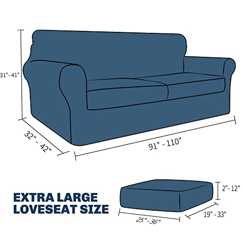 Housse de canapé extensible extra large lot de 3 avec taies d'oreiller kaki - 7