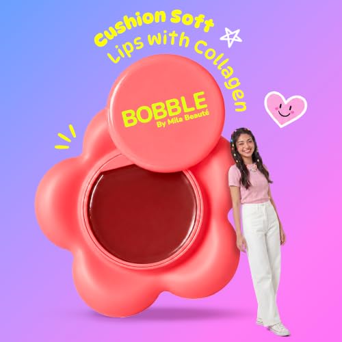 Image of Mila Beaute Bobble Gloss Balm Phone Pod | Cushion Soft Lips with 6-Peptide Complex & Collagen | Natural Tinted Glossy Finish | Non-Sticky & Lightweight | Hydrating & Nourishing I For Dry & Chapped Lips I Lip Balm-Watermelon Bite, 20gm