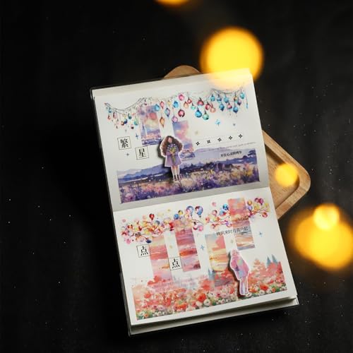 Image of PET Tpae Stickers for Journaling,3 Rolls Lighting Washi Tape Stickers for Scrapbooking,Junk Journal Supplies,DIY Craft,Gift Wrap,Notebook,Phone Case(Night Light)