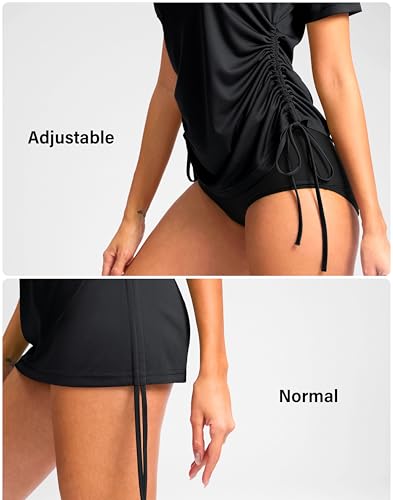 Soothfeel Women's Swim Shirt UPF 50+ Short Sleeve Rash Guard SPF UV Sun Protection Swimming Swimsuit Bathing Suit Top Only4