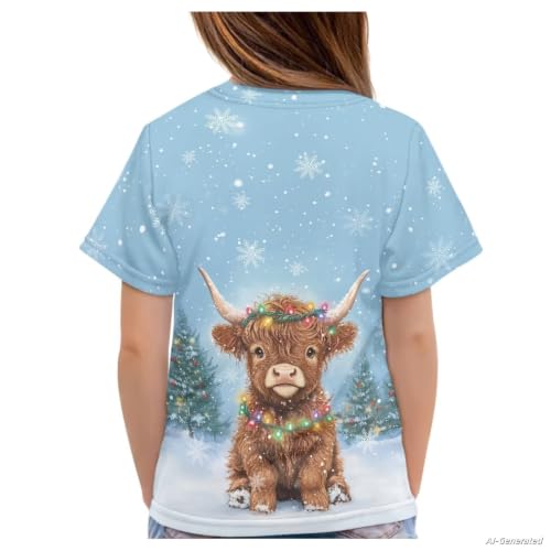 Image of Renewold Kids Novelty T-Shirt for Girls Boys Short Sleeve Crewneck Summer Tee Soft Breathable Graphic Shirt for Age 2-16