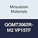 Mitsubishi Materials QOMT2062R-M2 VP15TF Carbide Milling Insert, Coated, Class M, Round Honing, 0.244" Thick, 0.031" Corner Radius (Pack of 10)