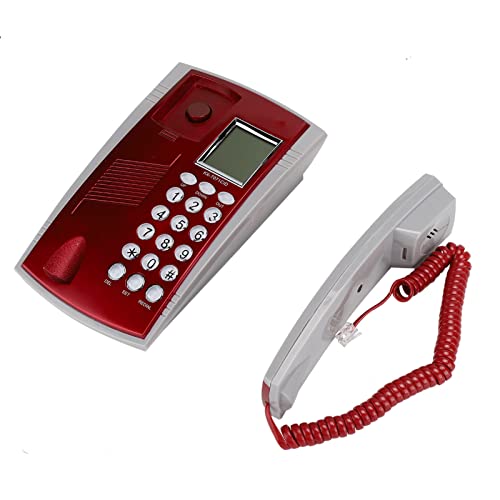 Téléphone fixe rouge à cordon rétractable pour bureau et maison chic