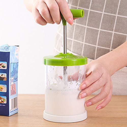 Manual Professional Whipping Cream Dispenser - Handheld DIY Whipped Cream Dispenser - Perfect Cream Whipper Maker for Gift,Lid,15-Ounce Capacity (450ml) (Green) - Thumbnail 5